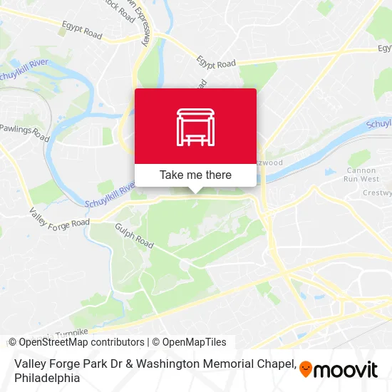Valley Forge Park Dr & Washington Memorial Chapel map