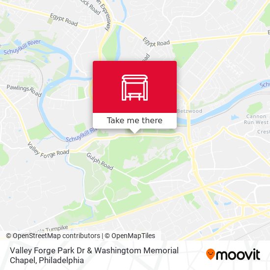 Valley Forge Park Dr & Washingtom Memorial Chapel map