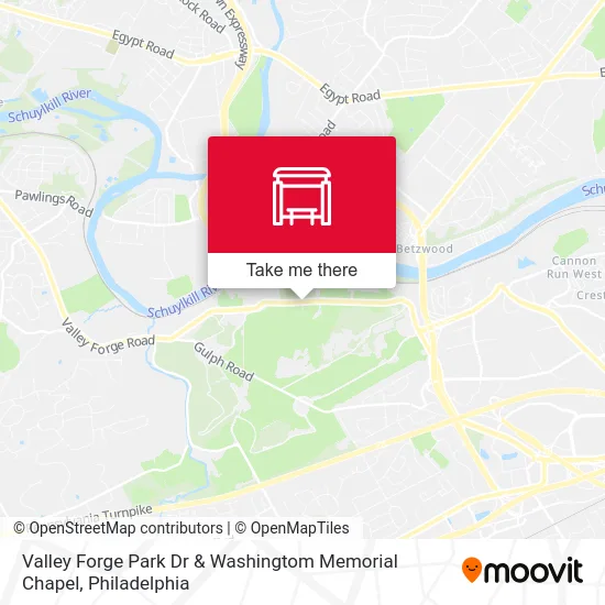 Valley Forge Park Dr & Washingtom Memorial Chapel map