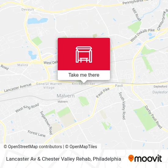 Lancaster Av & Chester Valley Rehab map