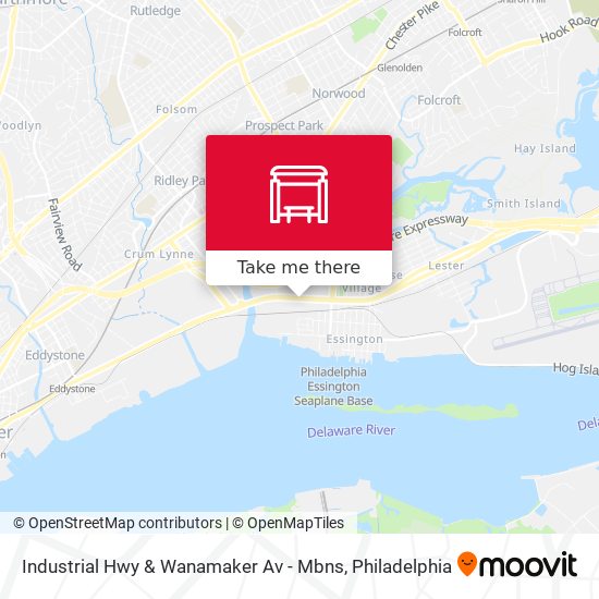 Industrial Hwy & Wanamaker Av - Mbns map