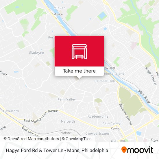 Hagys Ford Rd & Tower Ln - Mbns map
