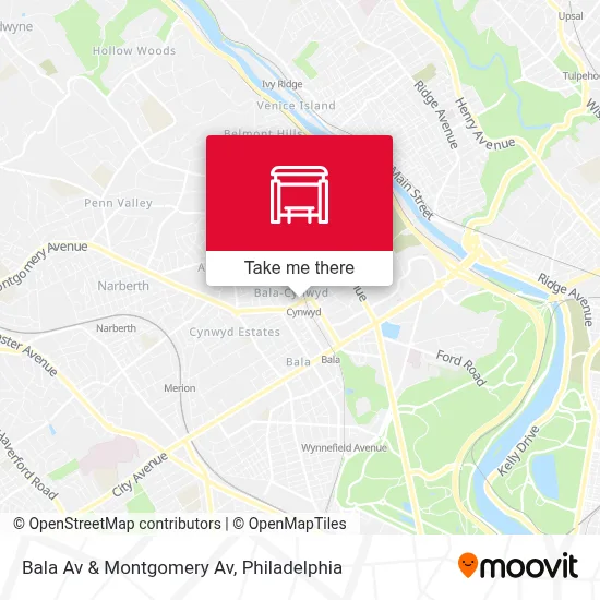 Bala Av & Montgomery Av map