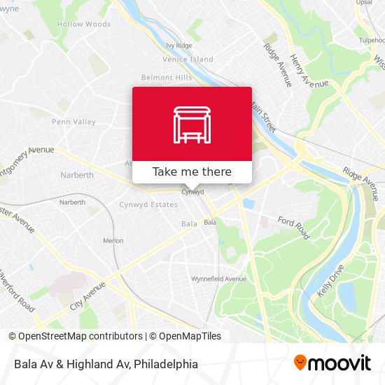 Bala Av & Highland Av map
