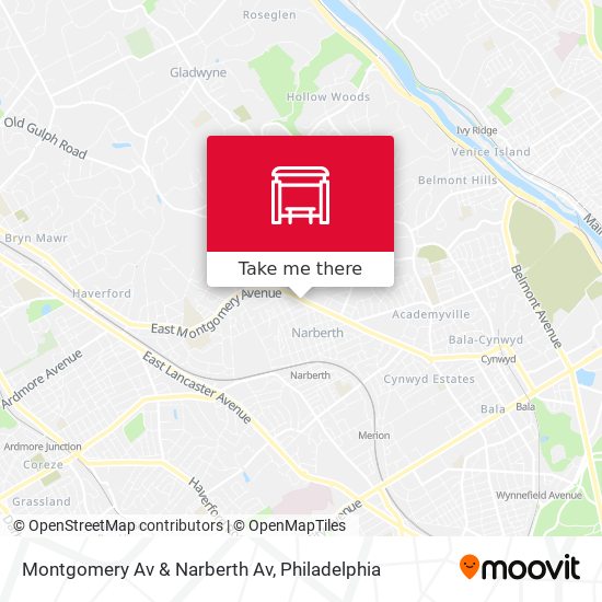 Montgomery Av & Narberth Av map