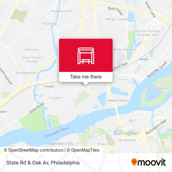 State Rd & Oak Av map