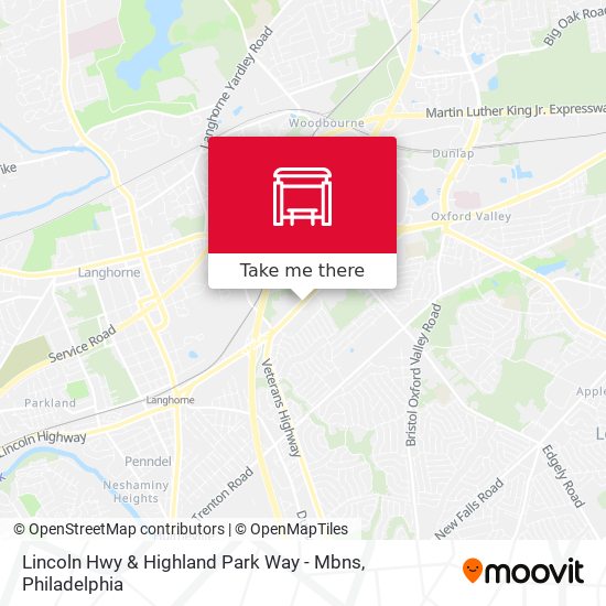 Mapa de Lincoln Hwy & Highland Park Way - Mbns