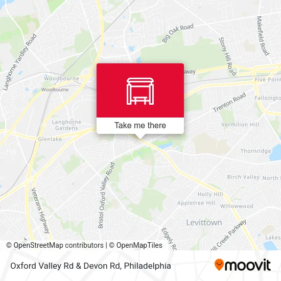 Oxford Valley Rd & Devon Rd map