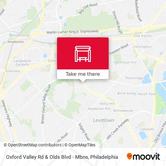 Oxford Valley Rd & Olds Blvd - Mbns map