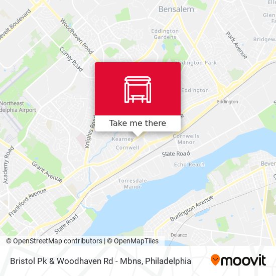 Bristol Pk & Woodhaven Rd - Mbns map
