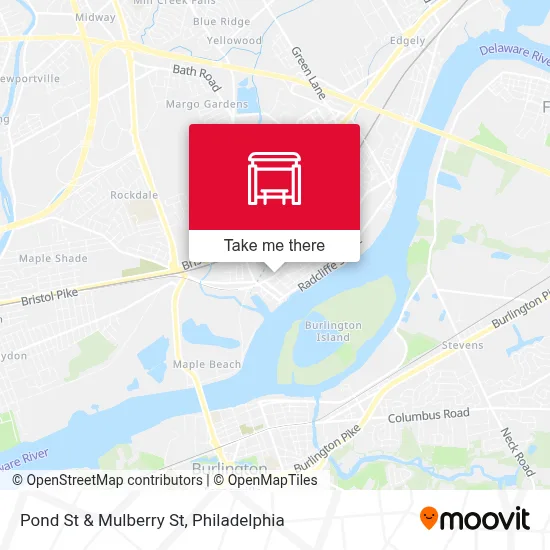 Pond St & Mulberry St map