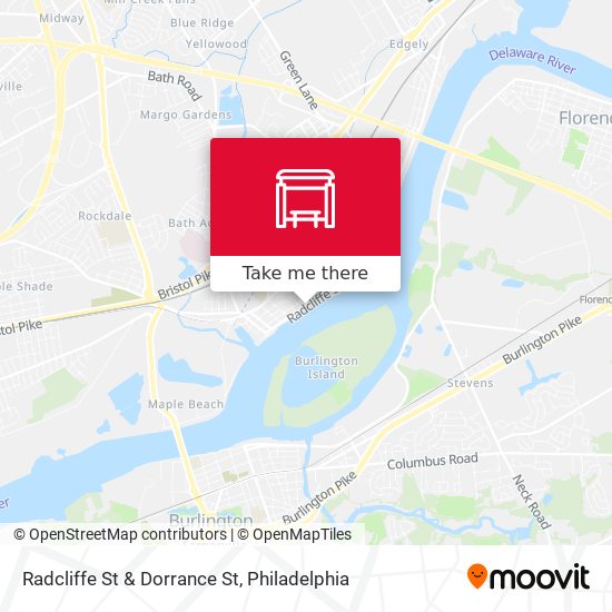 Radcliffe St & Dorrance St map