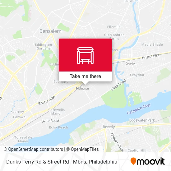 Dunks Ferry Rd & Street Rd - Mbns map