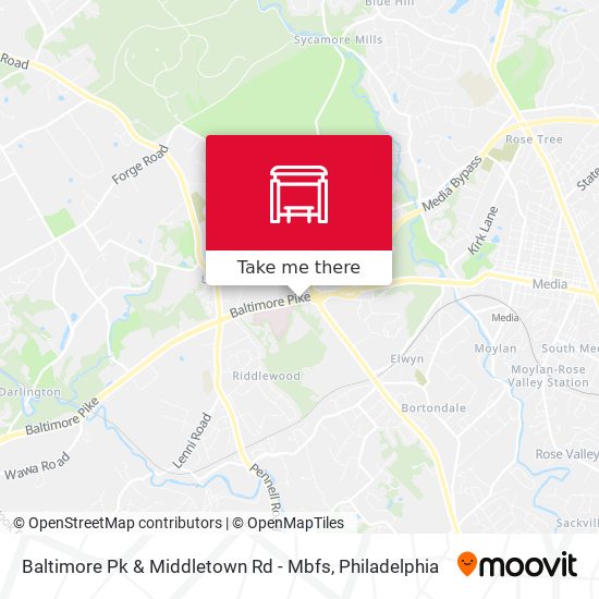 Baltimore Pk & Middletown Rd - Mbfs map
