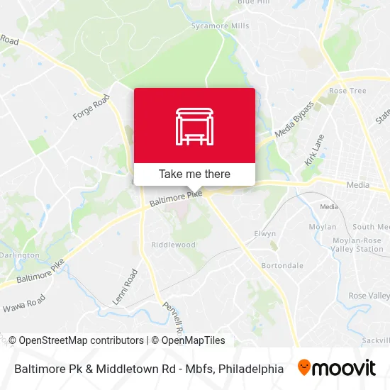 Baltimore Pk & Middletown Rd - Mbfs map