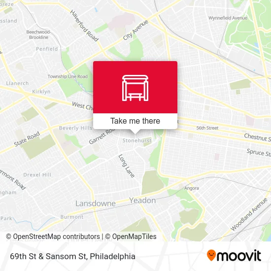 69th St & Sansom St map