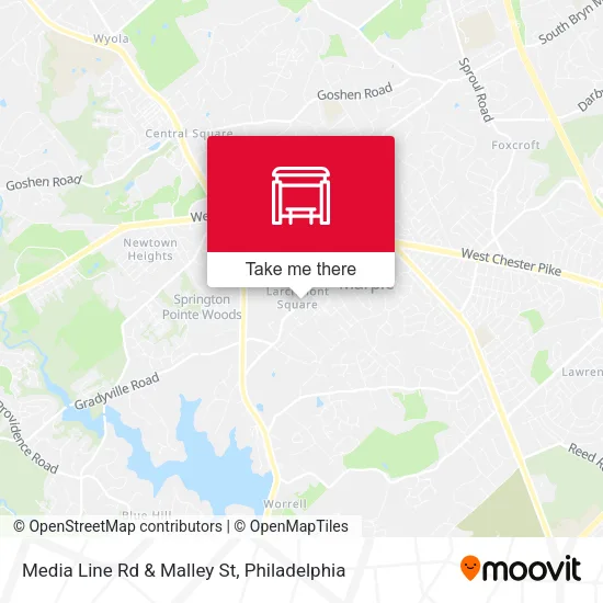 Media Line Rd & Malley St map