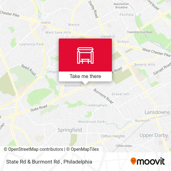 State Rd & Burmont Rd map