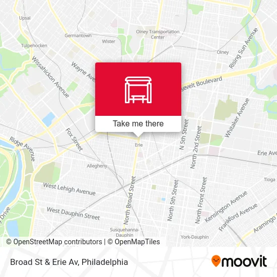 Broad St & Erie Av map