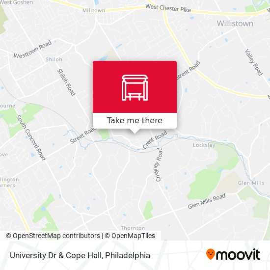 University Dr & Cope Hall map