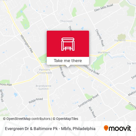 Evergreen Dr & Baltimore Pk - Mbfs map
