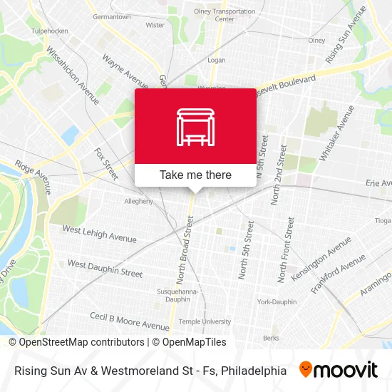 Rising Sun Av & Westmoreland St - Fs map