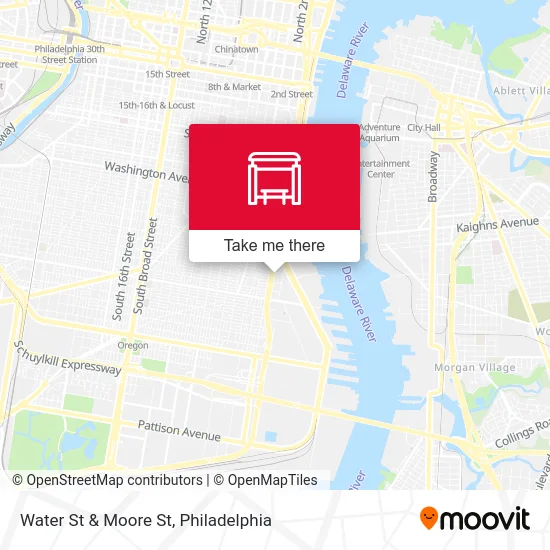 Water St & Moore St map