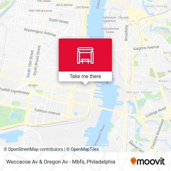 Weccacoe Av & Oregon Av - Mbfs map