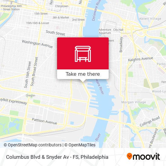 Mapa de Columbus Blvd & Snyder Av - FS