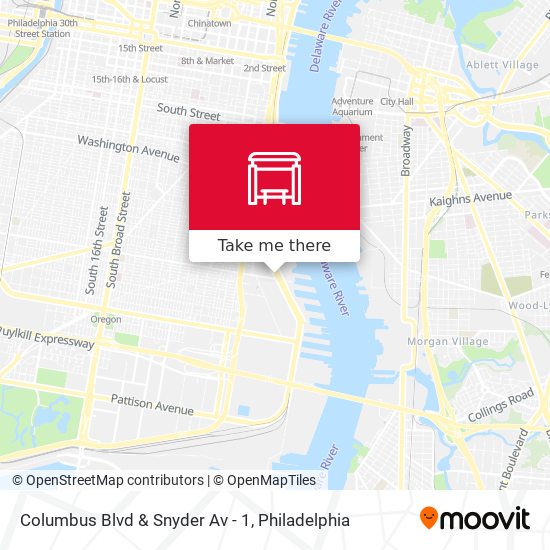 Mapa de Columbus Blvd & Snyder Av - 1