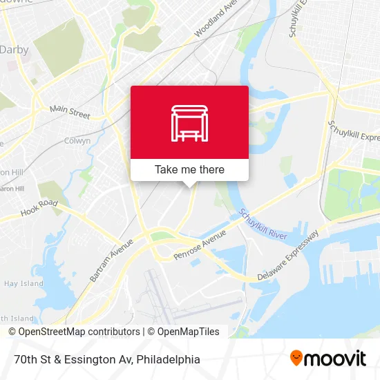 70th St & Essington Av map