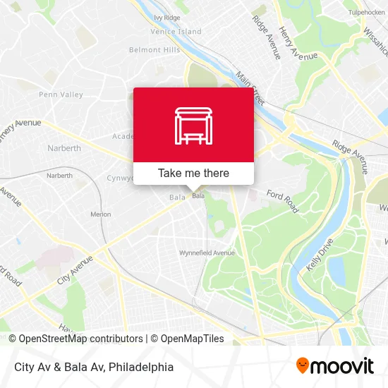 City Av & Bala Av map