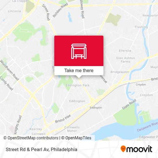 Street Rd & Pearl Av map