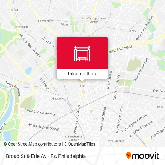 Broad St & Erie Av - Fs map