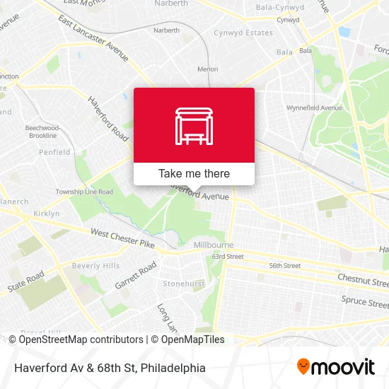 Haverford Av & 68th St map