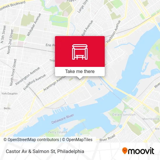 Castor Av & Salmon St map