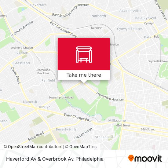 Haverford Av & Overbrook Av map