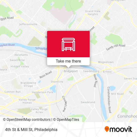 4th St & Mill St map