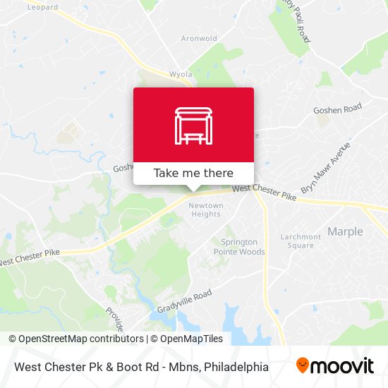 West Chester Pk & Boot Rd - Mbns map