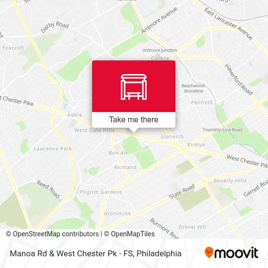 Manoa Rd & West Chester Pk - FS map