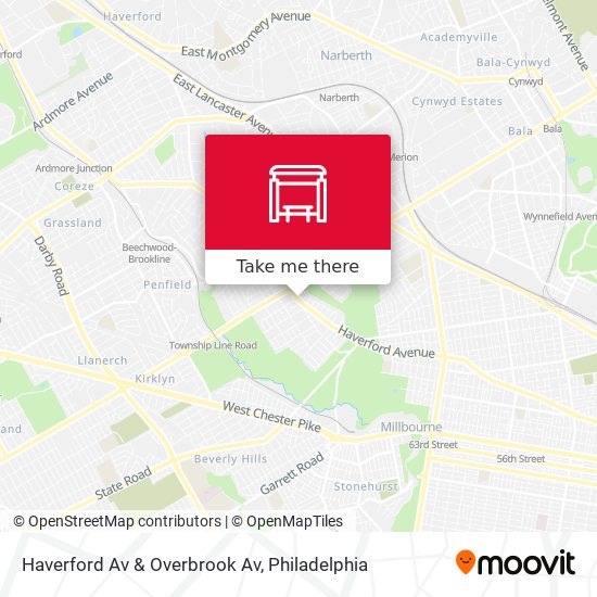 Haverford Av & Overbrook Av map