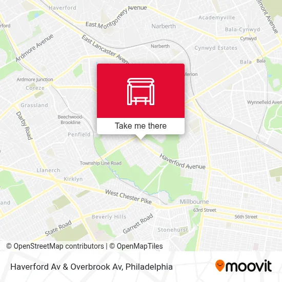 Haverford Av & Overbrook Av map