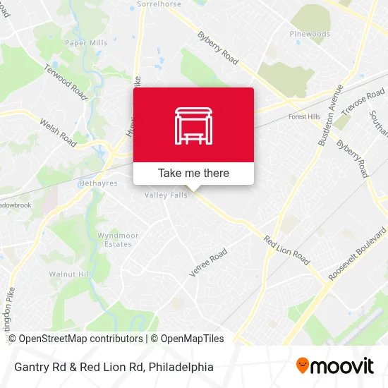 Gantry Rd & Red Lion Rd map