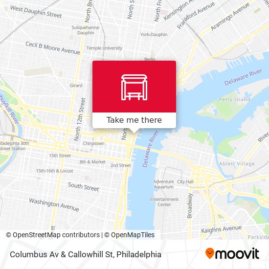 Mapa de Columbus Av & Callowhill St