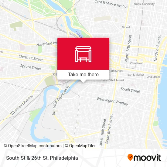 South St & 26th St map