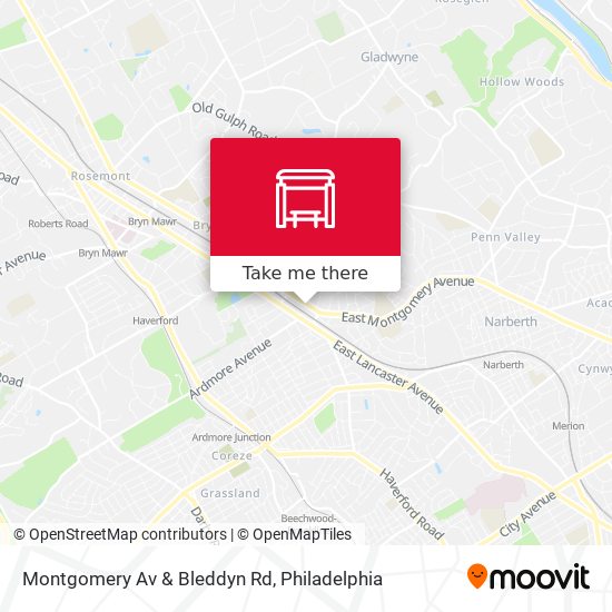 Montgomery Av & Bleddyn Rd map