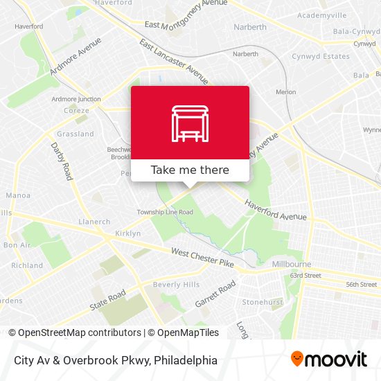 City Av & Overbrook Pkwy map