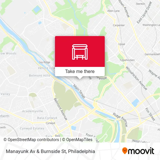 Manayunk Av & Burnside St map
