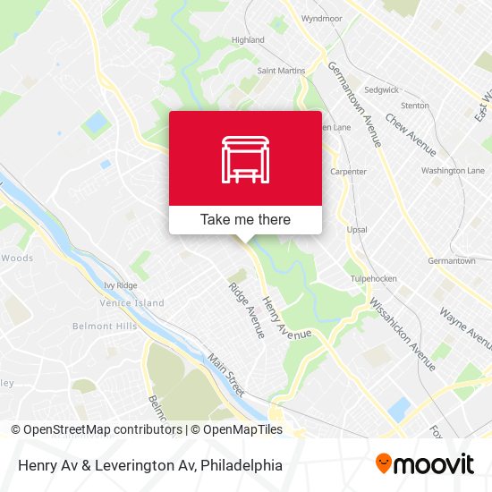 Henry Av & Leverington Av map