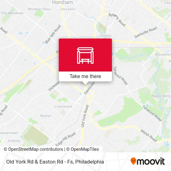Old York Rd & Easton Rd - Fs map